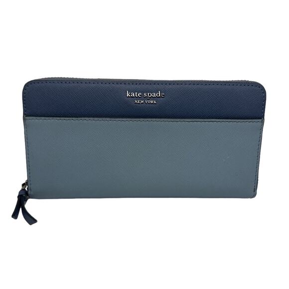KATE SPADE New York Blue and light Blue Cameron LG Zip Around Wallet - Picture 1 of 10